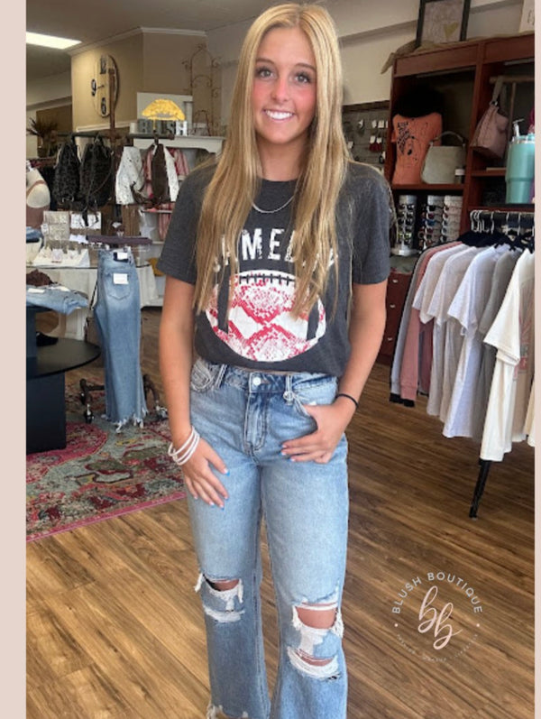 Snake Print Football Tee