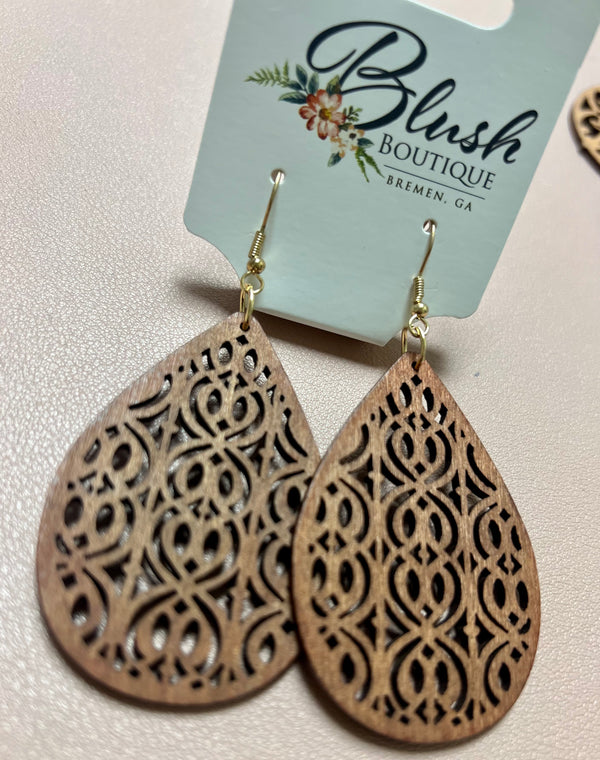 Filigree Wooden Earrings