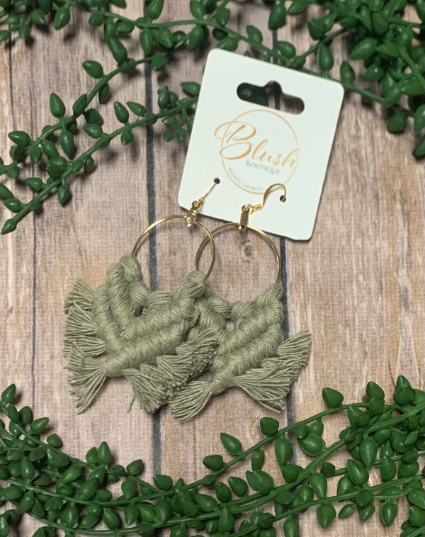 Macrame Hoop Earrings