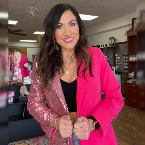 Sequin Hot Pink Blazer