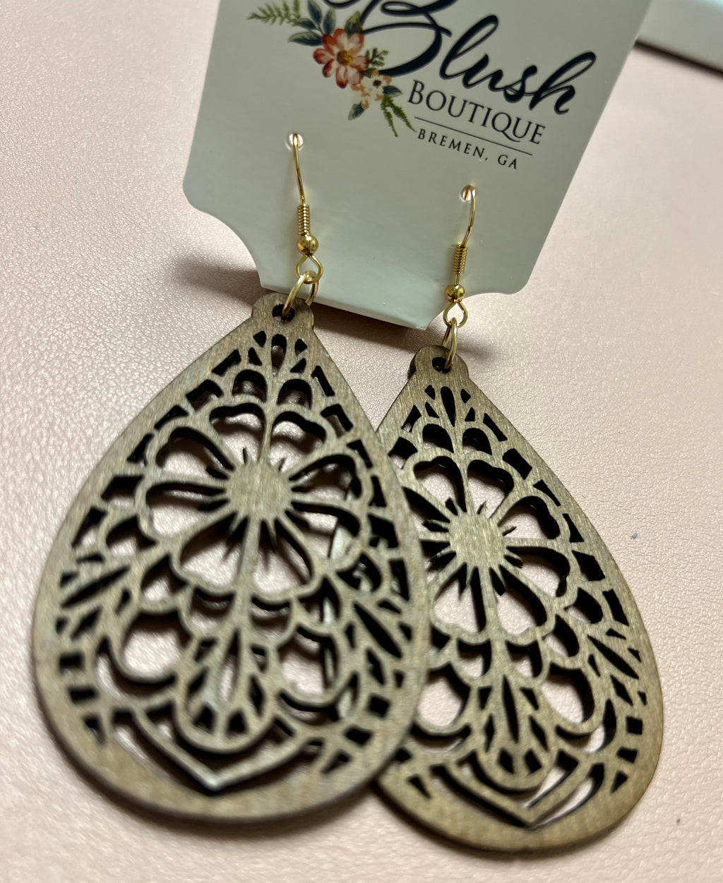 Filigree Wooden Earrings