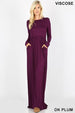 Maxi Dress Solid Pocket Long Sleeve