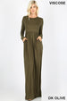 Maxi Dress Solid Pocket Long Sleeve