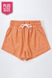 PLUS ROPE DRAWSTRING LINEN SHORTS