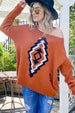 Curvy Aztec Printed Sweater