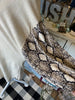 Oatmeal Tunic with Snake Print Sleeves
