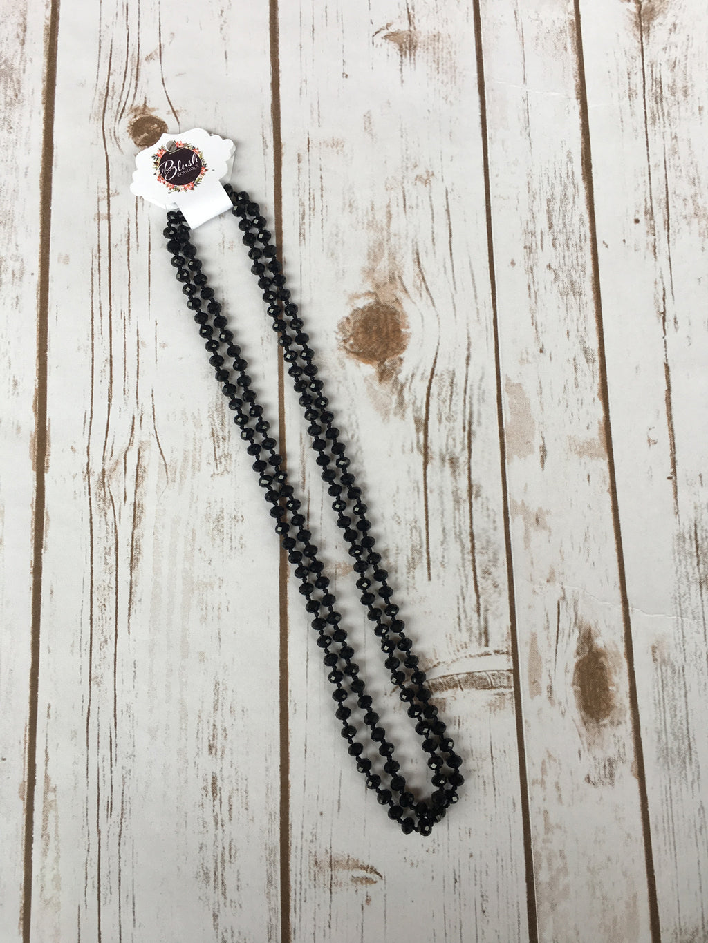 Colored Glass Bead & Knotted Thread Necklace (60"), Multiple Colors - Blush Boutique Bremen