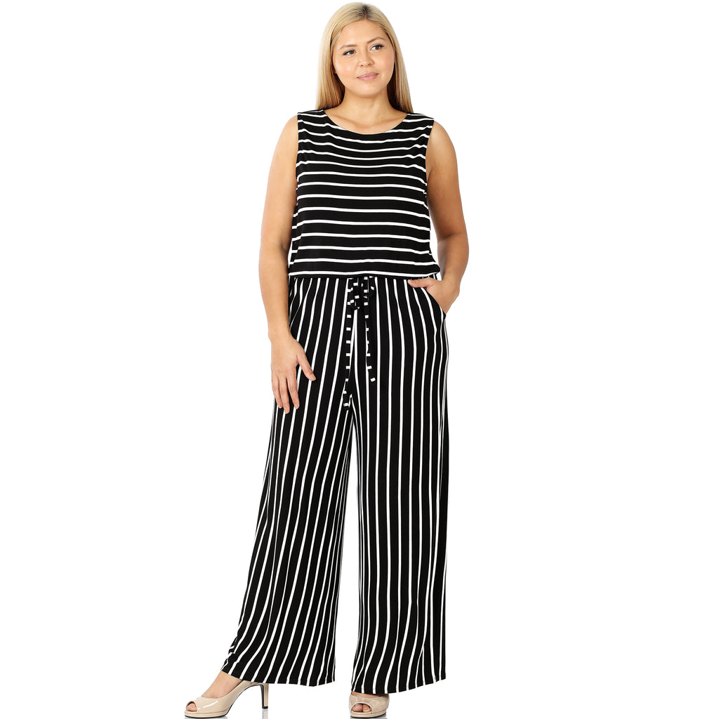 Curvy Striped Jumpsuit