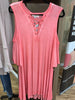 Curvy Dye Washed Cold Shoulder Dress with Keyhole Detail