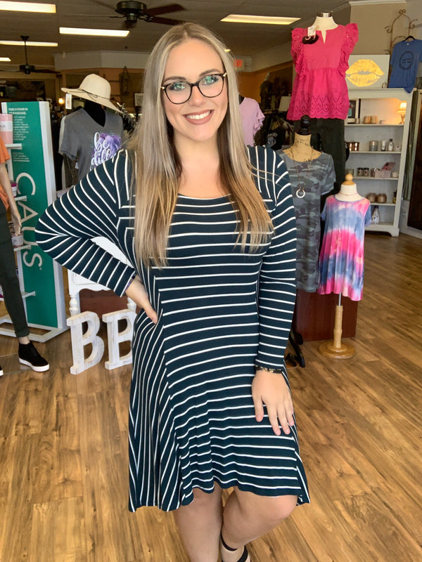 Striped Dress Teal