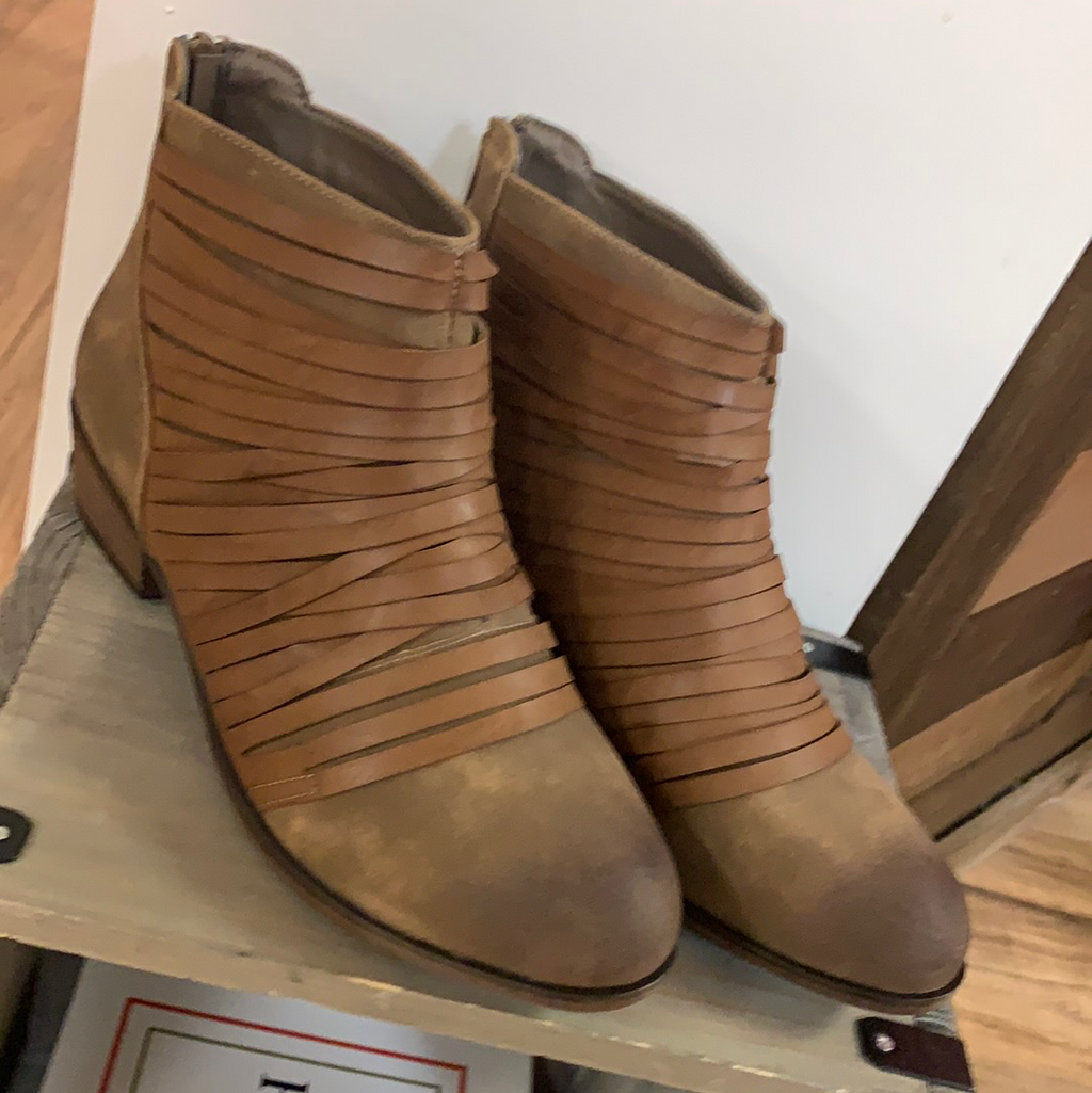 Taupe Strappy Booties