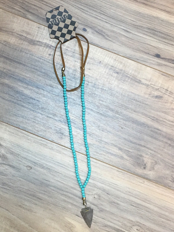 Turquoise Bed Necklace with Arrowhead
