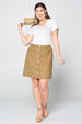 Button Front Mini Skirt - Blush Boutique Bremen