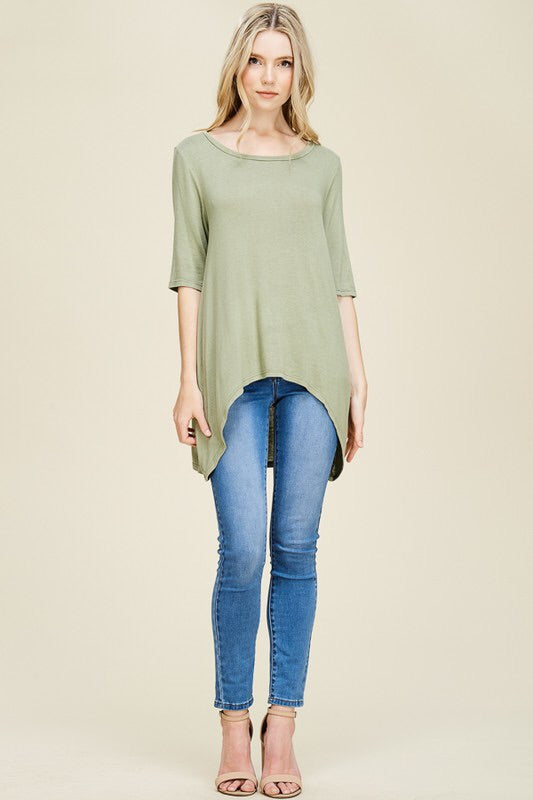 Clothesline Slit Back Top - Blush Boutique Bremen