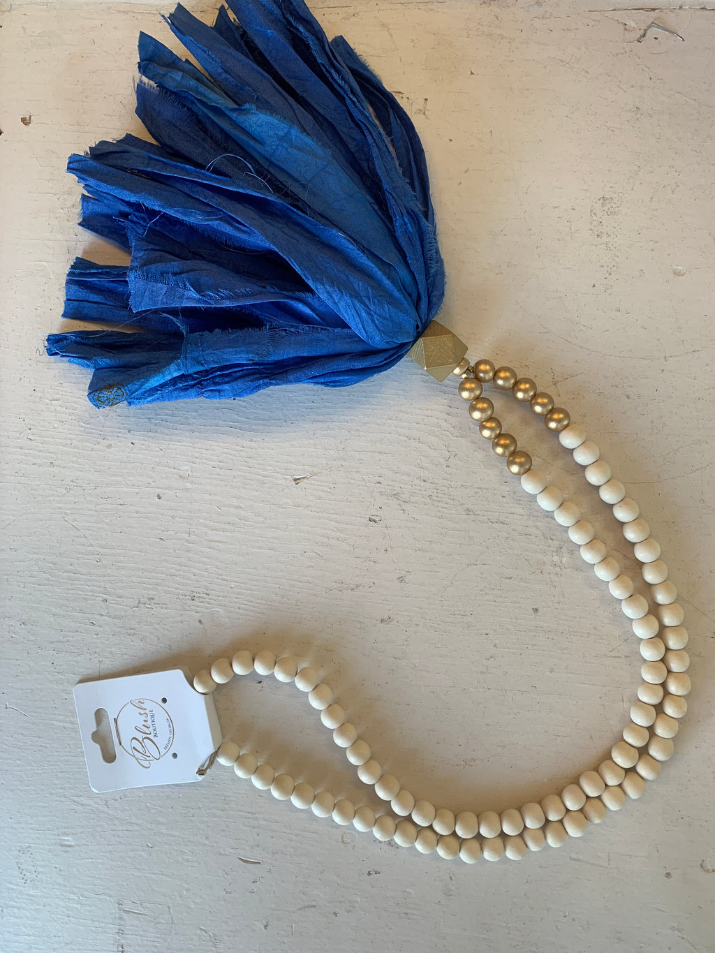 Blue Tassel Necklace