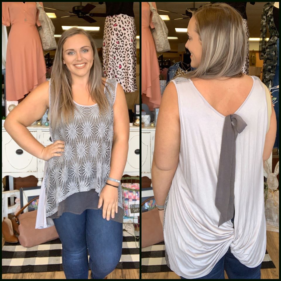 Sunflower Lace Over Tank Top
